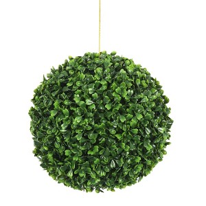 Vickerman Artificial Boxwood Ball 9": Indoor Faux Plant Decor, Polyester Ceiling Hanging No Container - 1 of 1