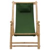 vidaXL Deck Chair Bamboo and Canvas Green - 2 of 4