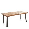 VYNXARIA Dining table incorporates a powder-coated frame with a rich wood top to create an understated modern industrial design - 3 of 4