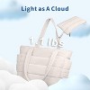 Puffer Tote Bag for Women, Lightweight Quilted Shoulder Bag with Compartments for Work, Travel, and Gym - 3 of 4