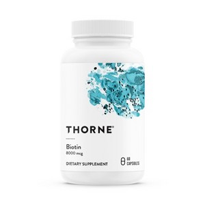 THORNE Biotin 8 - Vitamin B7 (Biotin) for Healthy Hair, Nails, and Skin - 60 Capsules - 1 of 4