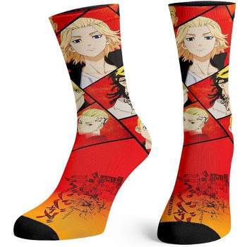 Tokyo Revengers Crew Socks For Men Women Manga Anime Sublimated Socks Red