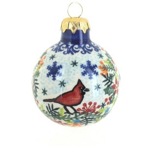 Blue Rose Polish Pottery Vena Small Christmas Ball - 1 of 1