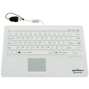 Seal Shield Touch Silicone All-in-One Keyboard w Built-in Touchpad White SW87P2 - 1 of 1