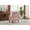 ORRD Floral Yellow Accent Chair – Comfy Upholstered Armchair with Retro Wood Legs - 3 of 4