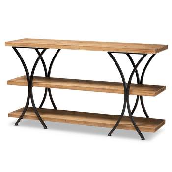 Terrell Wood and Metal Console Table Brown - Baxton Studio