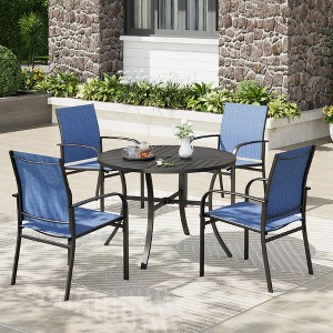 Captiva Designs 5pc Outdooe Patio Dining Set with Steel Frame Table & Quick-dry Sling Fixed Chairs - 1 of 4