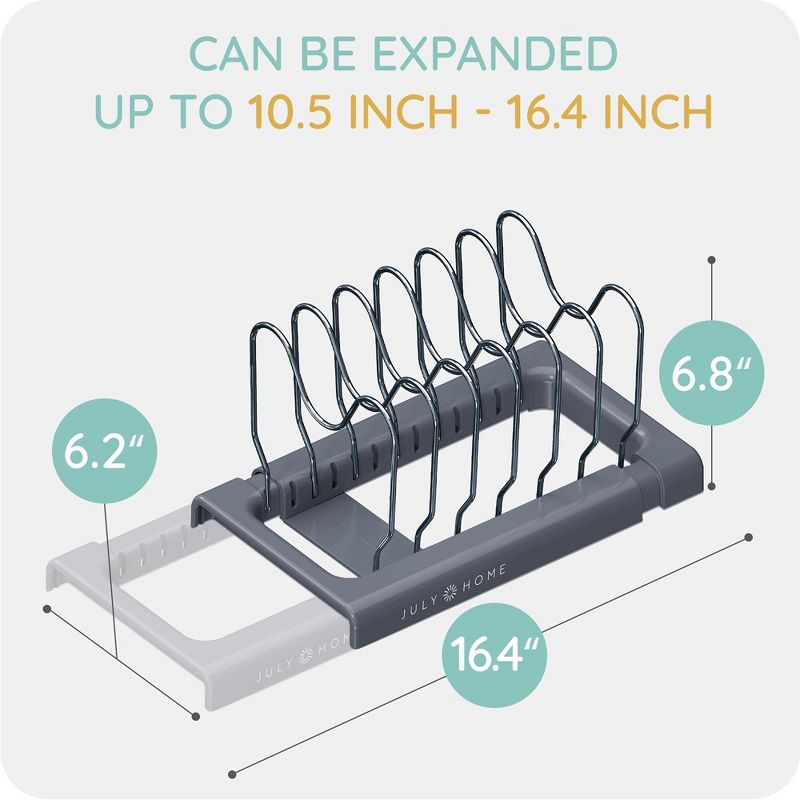 July Home Expandable Pot and Pan Organizer Rack, 4 of 10