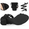 Perphy Women's Strappy Lace Up  Lightly Padded Open Toe Block Heel Sandals - 3 of 4