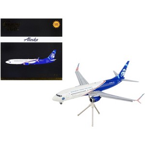Boeing 737-800 Commercial Aircraft with Flaps Down "Alaska Airlines" White and Blue 1/200 Diecast Model Airplane by GeminiJets - 1 of 4