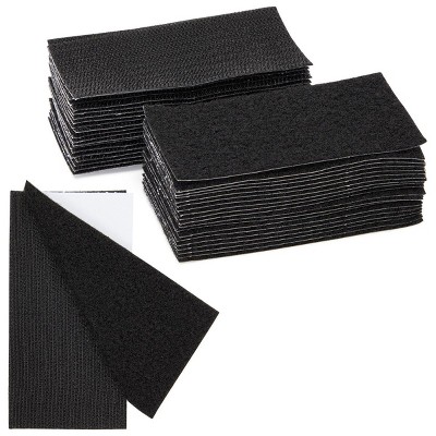 Stockroom Plus 20 Pieces Fasteners Hook and Loop Strips with Adhesive, 2 x 4 in. Black