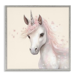 Stupell Industries Fairy Unicorn Soft Petals Framed Giclee Art - 1 of 4