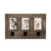 Hastings Home Wall Picture Collage with 3 Hanging Hooks - Wall Mounted Photo Frame Decor with Rustic Wood Look, Holds 4x6 Pictures - 2 of 4