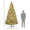 9' Prelit Artificial Flocked Christmas Trees, with Snow Frosted Branches, Warm White LED Lights, Auto Open - 3 of 4