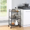 SunnyPoint Minimalist Style 3 Tier Utility Rolling Shelf Cart Black (YP-3TC-B) - 3 of 4