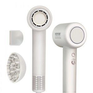 VEVOR High-Speed Hair Dryer, 102,000RPM Brushless Motor, 200M Negative Ions, 3-Color Temp LED & 2 Speeds, Lightweight Hairdryer with Diffuser & Nozzle - 1 of 4