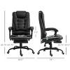 High Back Reclining Massage Office Chair with Adjustable Height, Lumbar Support and Footrest, Ideal for Office and Home-3irtyhousy - 4 of 4