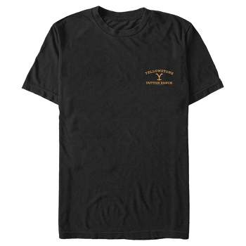 Men's Yellowstone Small Yellow Pocket Dutton Ranch Brand T-Shirt