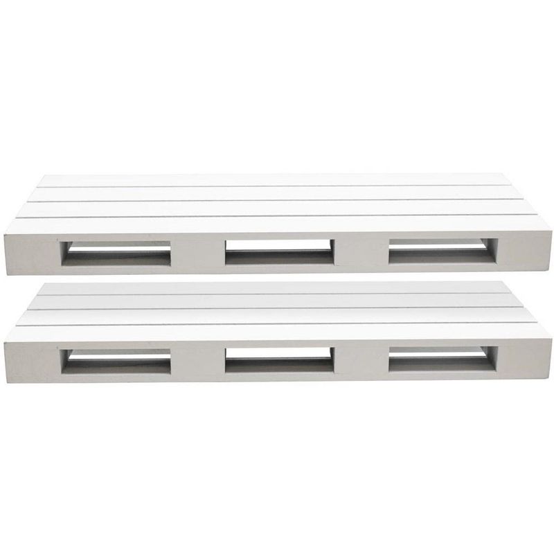 Set of 2 (7" D x 17" W x 1.75" H) Sorbus Floating Pallet Style Shelves - for Home Décor, Living Room, Bathroom, Bedroom, Nursery, etc (Gray White), 5 of 7