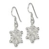 Black Bow Jewelry Sterling Silver Polished and Satin CZ Snowflake Dangle Earrings - 2 of 4