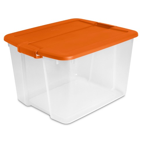 66qt Utility Storage Tubs And Totes Orange Latch Sterilite