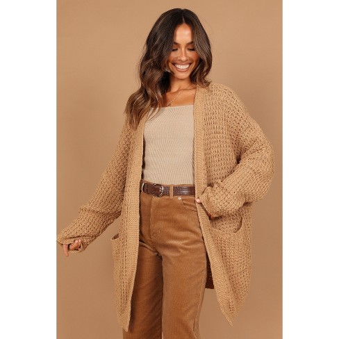 Women's Open-front Cardigan - Universal Thread™ Tan S : Target