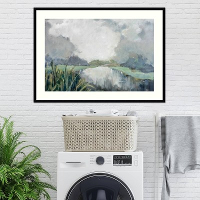 43" x 31" Black Framed Nature Vista Matte Wall Art