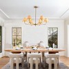 TOBILI 38" Gold 6-lamp Chandelier with Hand-Woven Rattan Lampshade,Mid-Century Hanging Pendant Light Fixture for Dining Room (Bulb Not Included) - 4 of 4