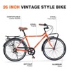 Aukfa Vintage Style 7-Speed Bike with Front and Rear Rack, Steel Frame, 26x1.5 Tires, Retro Commute Touring Bike for Women and Men - 2 of 4