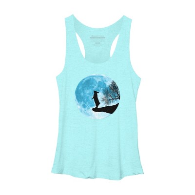 Women's Design By Humans Moon Bunny By Maryedenoa Racerback Tank Top