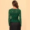 INSPIRE CHIC Women's Tie Front Ruffled Hem Floral Lace Sheer Crop Bolero Shrug - 3 of 4