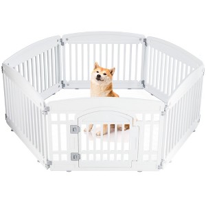 AZL1 Life Concept Pet Crates and Houses 6 Panel Dog Playpen Indoor, Outdoor Pet Fence Ideal for Small to Medium Dogs, White, 69.2"*35"*23.6" - 1 of 4