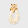 Flower Post Raffia Drop Earrings - A New Day™ Ivory - 2 of 2