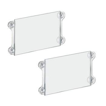 Azar Displays Clear Acrylic Window/Door Sign Holder Frame with Suction Cups 11''W x 8.5''H, 2-Pack