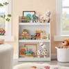 Danya B Steiner White 3-Tier Kids Book or Magazine Storage Freestanding Bookcase with Contrasting Wood-Toned Rods - 2 of 4