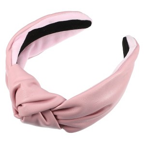Unique Bargains Cross Knotted PU Leather Non-slip Fashion Wide Headband 1 Pc - 1 of 4
