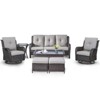 POCASSY Outdoor Patio Furniture Set, Wicker Rattan Sofa,Rocking Chair,Ottoman And Table Set. (Set Of 7 Pieces) - 2 of 4