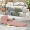 Kids Couch, 2-in-1 Convertible Teddy Fleece Fabric Toddler Sofa Chair - 2 of 4