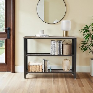 40" Industrial Console Table, 3 Tier Entryway Table With Storage Shelf, Narrow Sofa Table For Living Room, Hallway, Entrance Hall, Corridor, Bedroom - 1 of 4