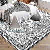Acekool 5x7 Washable Rug - Low Pile Non-Slip Indoor Carpet, Soft Vintage Design for Living Room, Dining Area, Entryway, Grey & Cream - 2 of 4