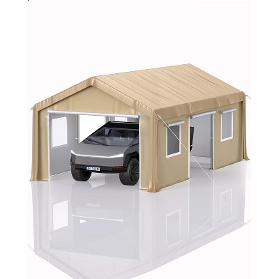 10 x 20 x10 Ft Heavy-Duty Carport, Portable Garage, 180g PE Waterproof Canopy and 8 x 1.0 mm Poles for Full-Size Pickup Trucks, Boats, and SUVs