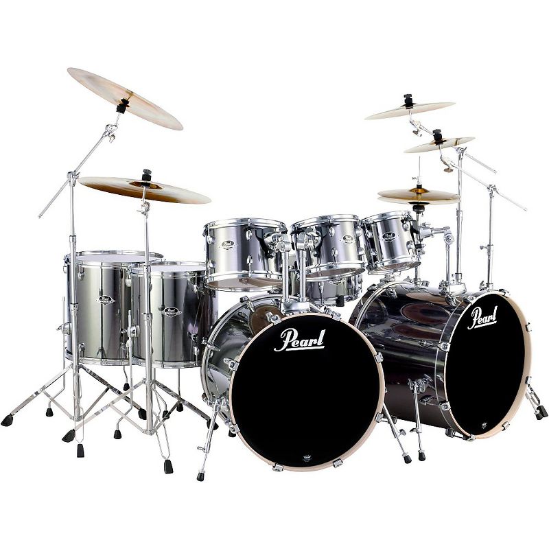 Pearl Export Double Bass 8-Piece Drum Set Smokey Chrome, 1 of 3