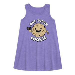 Girls' - Instant Message - One Tough Cookie Graphic Sleeveless Aline Dress - 1 of 4