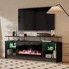 HYLEORY 70" Fireplace TV Stand, LED Light Entertainment Center with 36" Electric Fireplace Heater, Storage Media Console Table for Living Room - 3 of 4