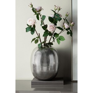 12.5x12.5x15" Aluminum Vase, Silver Streaks - 1 of 1
