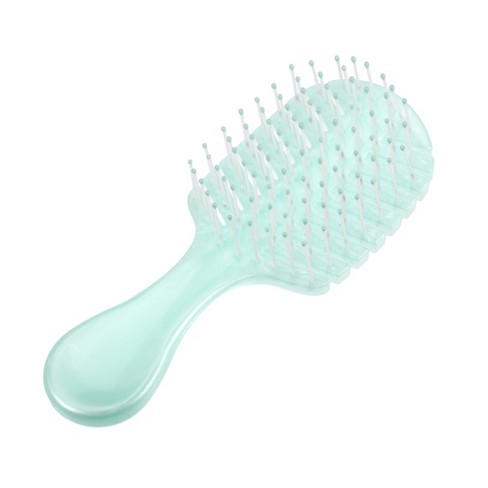 Unique Bargains Leaf Style Hollow Comb Hair Brush 1 Pc Green : Target