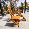 Nordic Teak Oiled Outdoor Sun Lounger Seat with Foot Rest - 3 of 4