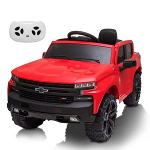 Ride on Truck with Remote Control for Kids, 12V Battery Powered Licensed Chevrolet Silverado GMC Ride On Car Toddler Electric Vehicles - 1 of 4