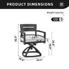 Set of 2 Outdoor Swivel Rocker Dining Chairs, Black Aluminum Upholstered Armchairs with Sunbrella Cushions, 360° Rotation, Gentle Rocking - Cuddlewood - 4 of 4