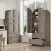 Coucheta 71‘’ Tall Arched Kitchen -Farmhouse Wood Pantry Storage Cabinet with 2 Large Drawers, Wood Door, Freestanding Pantry Cabinets - 4 of 4